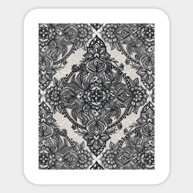 Charcoal Lace Pencil Doodle Sticker by micklyn